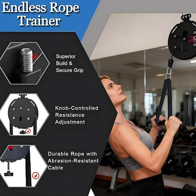 Closed-Loop Nylon Rope Trainer, Endless Rope Exercise System, For Reliable Resistance Training Up To 30 Kg (66 Lbs). With A 4-meter Rope Length, For Interval And Functional Training.