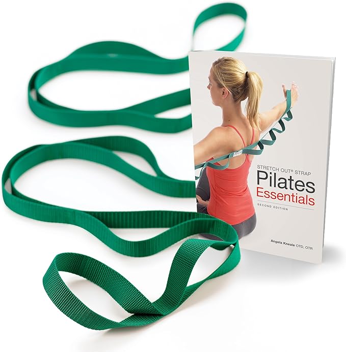 OPTP The Original Stretch Out Strap With Exercise Pilates Essentials Book - USA Made Top Choice for Physical Therapy, Pilates Stretching or Knee Therapy