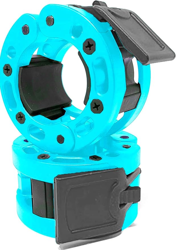 Clout Fitness Olympic Barbell Clamps Collars Quick Release Pair of Locking Weight Clips Fit 2 Inch Barbell for Weightlifting