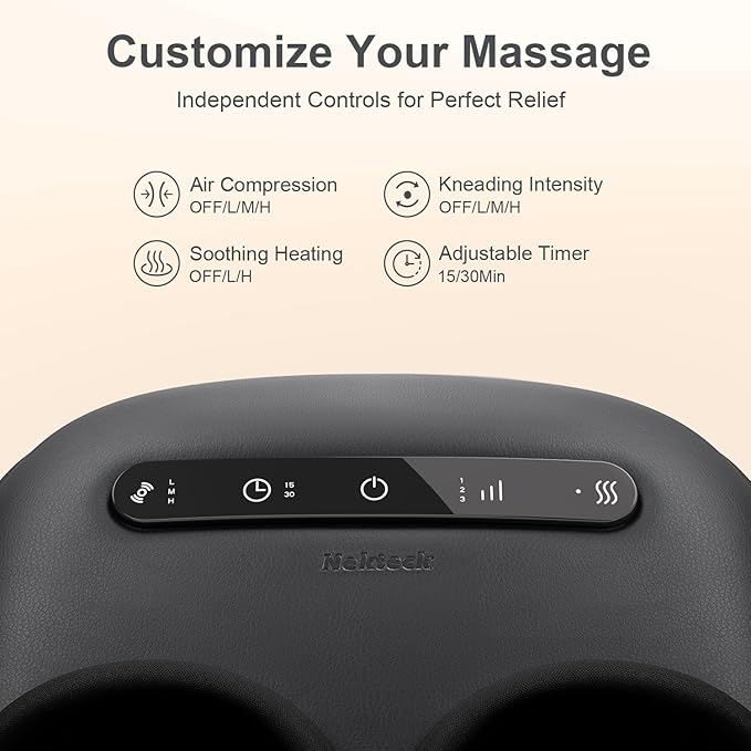 Nekteck Foot Massager with Heat [2026 Upgraded], Electric Shiatsu Foot Massage Machine for Circulation, Plantar Fasciitis & Neuropathy, 3 Intensity Levels, FSA Eligible Gifts for Men & Women