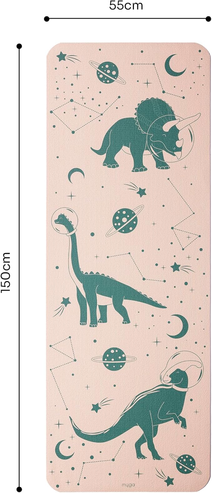 Myga Silk Print Kids Yoga Mat,Non-Slip Yoga Mat for Childrens Exercise, Fitness, Yoga and Mindfulness Lightweight, Easy Clean Play Mat for Girls and Boys