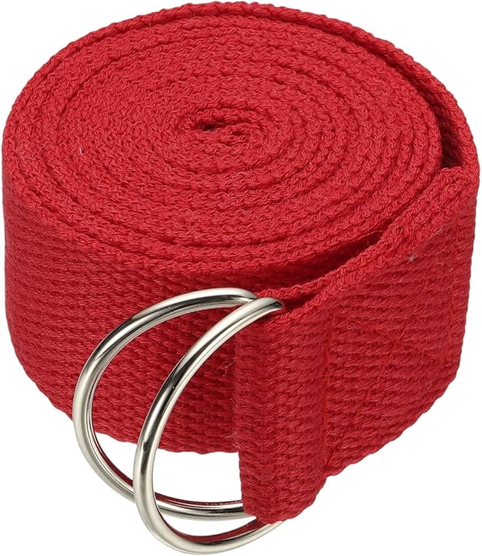 Yoga Strap for Stretching, Athletic Stretch Band with Adjustable Metal D Ring Buckle Yoga Bands
