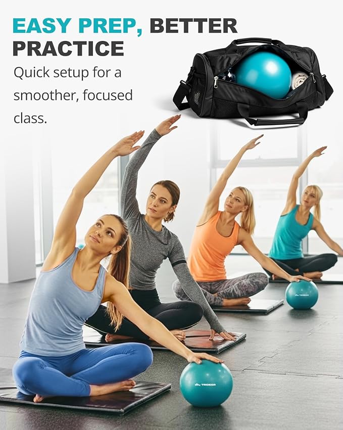 Trideer 9-Inch Pilates Ball, Small Exercise Ball for Yoga, Core Training, Physical Therapy, Balance, Stability and Stretching Pilates Equipment with Inflation Straw
