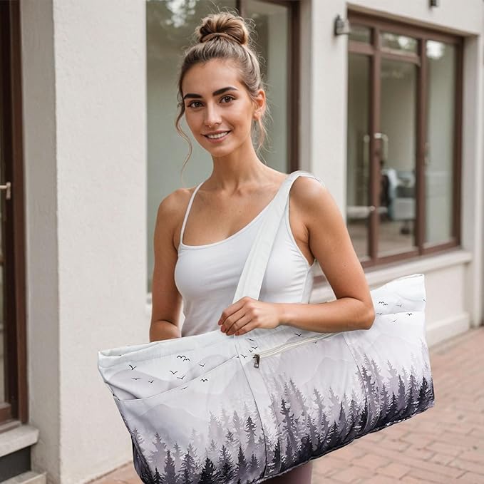 Yoga Mat Bag Yoga Mat Carrier with Shoes Compartment & Wet Pocket Pilates Bag with Zipper Pockets & Yoga Mat Holder Strap Yoga Bags and Carriers Fits All Your Stuff