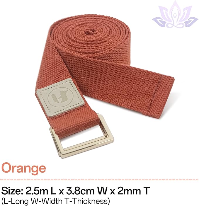 Yoga Straps 1.8M or 2.5M, Durable Cotton Yoga Straps for Stretching, Adjustable Yoga Belt Strap for Yoga, Dance, Gym Workouts