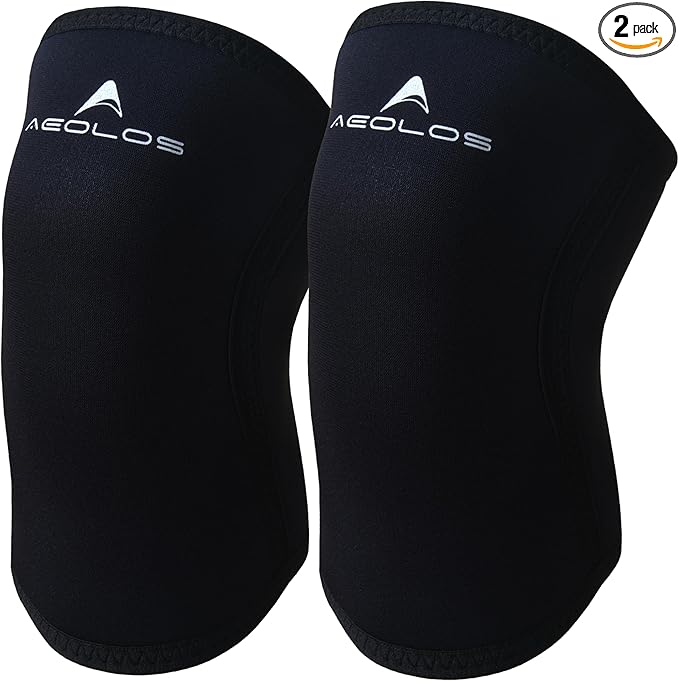 AEOLOS Knee Sleeves (1 Pair)，7mm Compression Knee Braces for Heavy-Lifting,Squats,Gym and Other Sports(X-Large,22Black4)