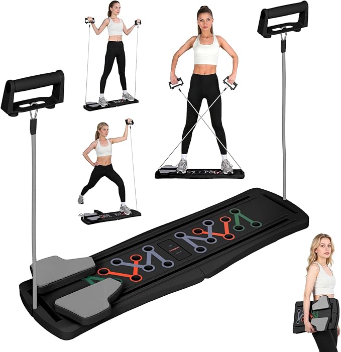Pilates Board, Foldable Pilates Reformer for Home, Multifunctional Abdominal Trainer, Pilates Machine for Home Workout, Non Slip Lightweight Core Trainer for Plank Crunch Push Up