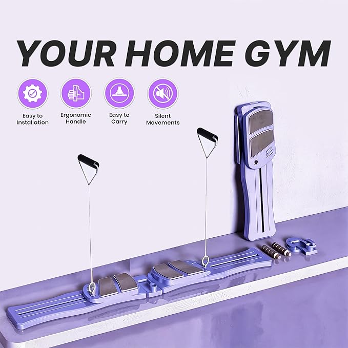 Pilates Board 8-in-1 Set by DAZIFIT - Portable Reformer with Resistance Bands, Handles & Non-Slip Socks - Foldable Workout Equipment for Core, Glutes, Legs & Arms - Compact Fitness for Home