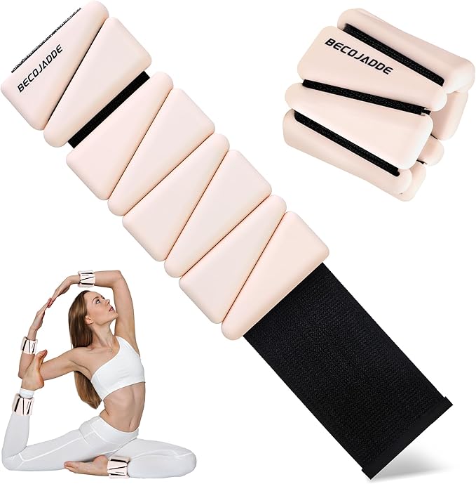 Ankle Weights for Women Wrist Weights Set of 2 (1 lb/2 lb Each) Adjustable Arm Leg Weight for Womens Men Suitable for Walking Swimming Running Pilates Yoga Gym