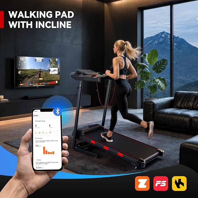 8.7MPH Treadmills for Home, Walking Pad Treadmill with 15% Auto Incline, Portable Treadmill with Handle, 350 lbs Weight Capacity, Heart Rate(XXL)