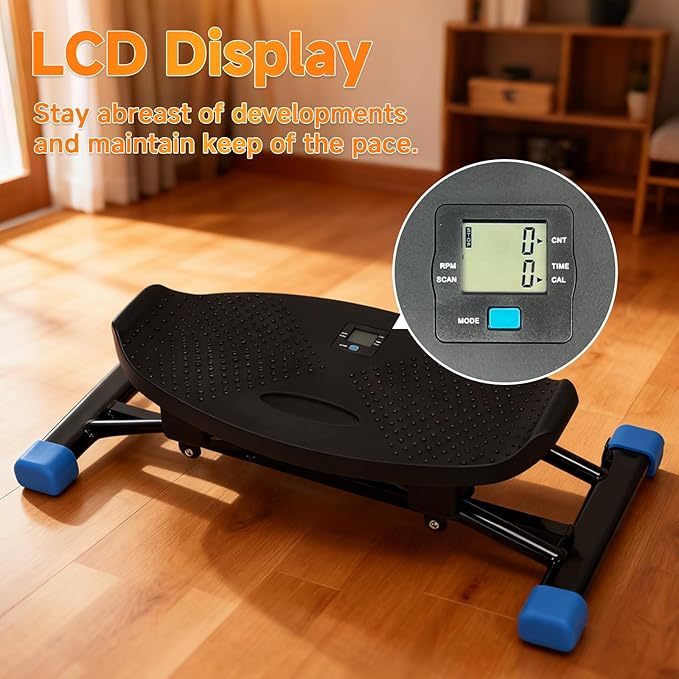 Balance Trainer Simulated Ski Machine Resistance-Based Aerobic Treadmill Portable Stepper Carries 300 pounds Silent Full-Body Exercise Machine with LED Display.
