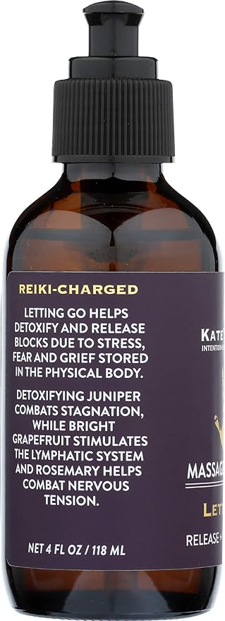 Letting Go Massage & Body Oil Sweet Almond and Avocado Oil with Pure Juniper, Grapefruit, and Rosemary Essential Oils Release Tension Stress and Negativity