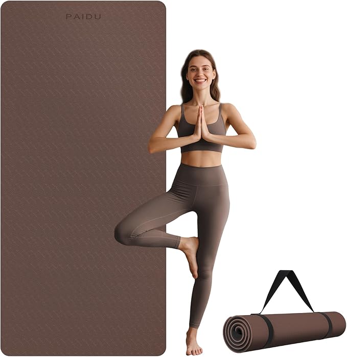 Extra Long Wide Yoga Mat 76"x33"x2/5 Inch - Non Slip Thick Exercise Mat for Home Gym, Yoga, Pilates & Workouts