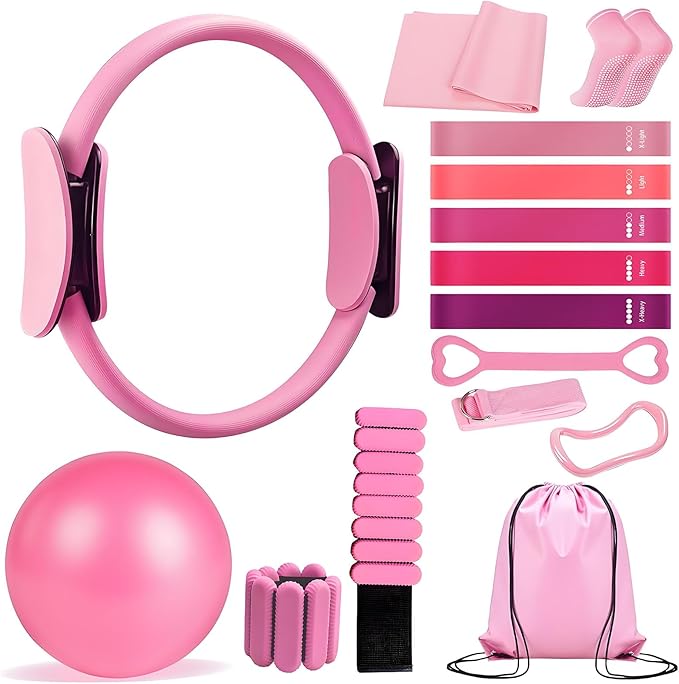 Pilates Ring Set with Adjustable Resistance