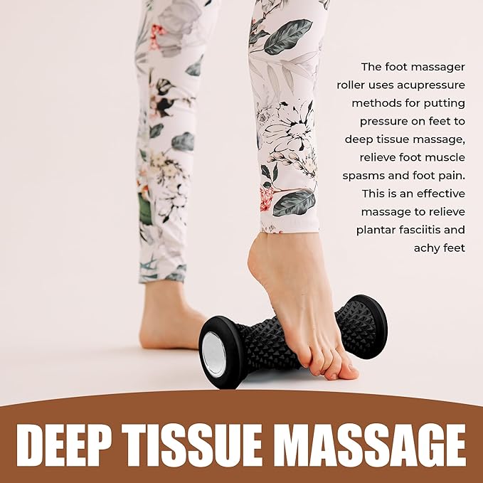 Foot Massager Roller - Portable Arch & Plantar Fasciitis Relief Tool - Deep Tissue Muscle Massage Roller for Feet,Carf, Heel Pain