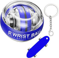 Wrist Gyro Ball and Finger Skateboard Set – Self-Starting Forearm Exerciser for Grip Strength, Hand & Finger Exerciser, （No Light Blue）, Home Gym, Workout, Rehabilitation
