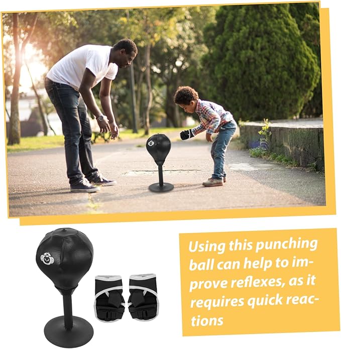 1Set Boxing Reaction Ball Suction Cup Design for Home Office Use Portable Inflatable Training Ball for Fitness Relief Reflex Improvement