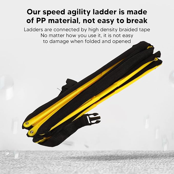 Hapivida Speed Agility Training Ladder 2.6m Fixed Agility Ladder, Football Basketball Training Equipment with Carry Bag for Sports Fitness and Athletic Drills