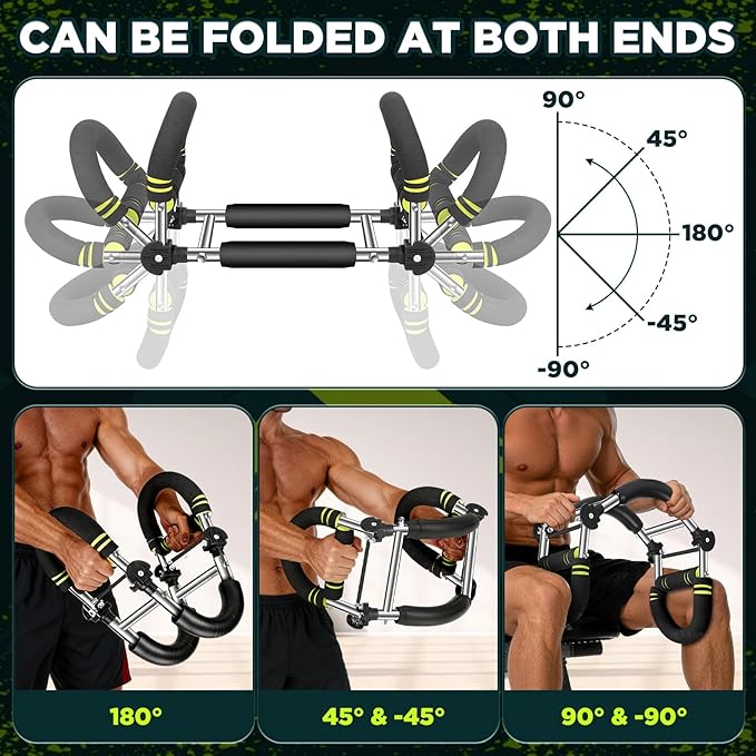 Twister Arm Trainer, 9-Level Adjustable/Non-Adjustable (20-270/20-160Lbs), Non-Foldable/Foldable, with Adjustment Tool & Mechanical Counting Grip, Home Gym Exerciser for Men Women