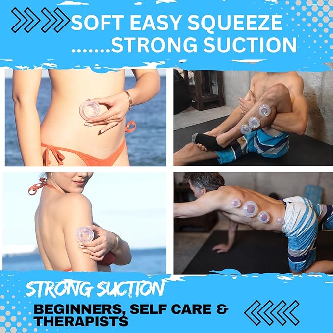 Cupping Warehouse Supreme 4 Intermediate Pro 5560 Silicone Cupping Set for Beginners – Medical-Grade, for Massage Therapy, Pain Relief, Body Sculpting & Cellulite Reduction, 4 Sizes (S, M, L, XL)