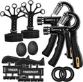 10PCS Grip Strength Trainer Kits, Hand Gripper Strengthener, Forearm Strengthener, Forearm Exerciser, Finger Grip Strengthener, Wrist Strengthener, Stress Relief Ball, Grip Ring, for Muscle Building, Hand Exercisers for Therapy