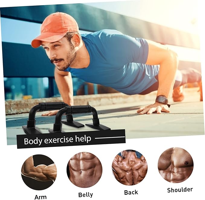 BESPORTBLE 2pcs Push-up Brackets for Home Workout H-type Grip Bars for Upper Body Strength Durable Push-up Stands for Fitness Training at Home Gym