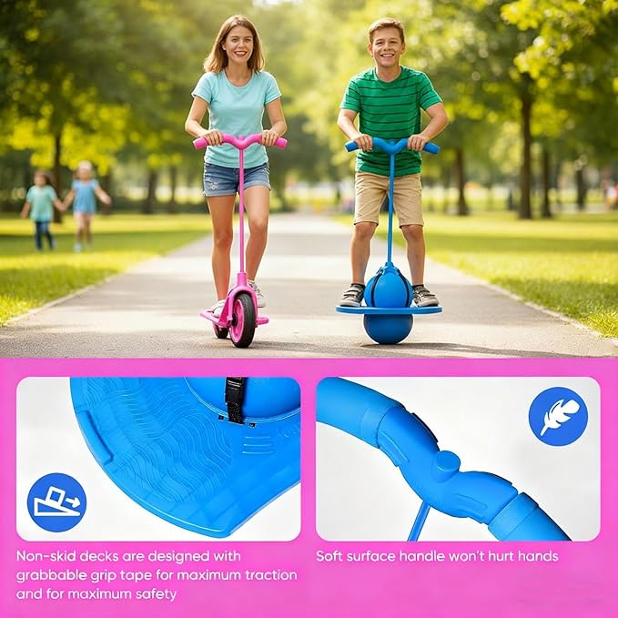 2026 Balance Jumping Ball, Balance Pogo Ball, Pogo Jumper with Handle and Ball Pump, High Jump Toy Bounce Jump Trick Board Pogo Bouncing Ball Safe and Fun Pogo Stick for Adults