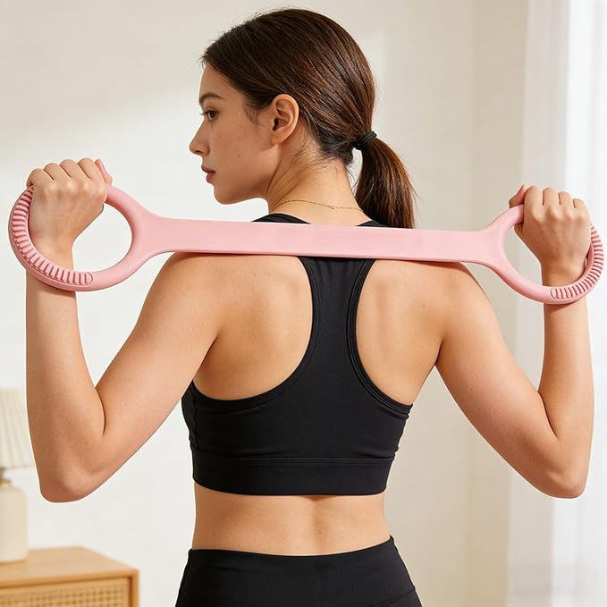 Figure 8 Resistance Band with Handles, Fitness Ropes Exercise Bands for Women, Elastic Ropes for Arm Back Shoulder Stretching Training, for Yoga, Pilates, and Physical Stretching ﻿