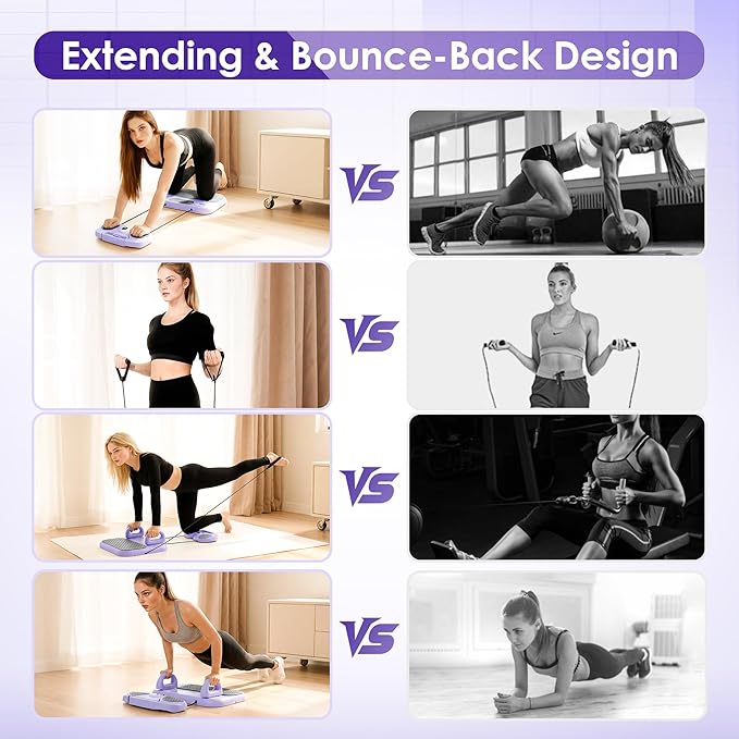 Pilates Board, 6-in-1 Pilates Reformer for Full Body & Core Workout, Portable Gym Equipment for Strength, Sculpting and Flexibility Training, Ideal for Women and Fitness Enthusiasts at Home