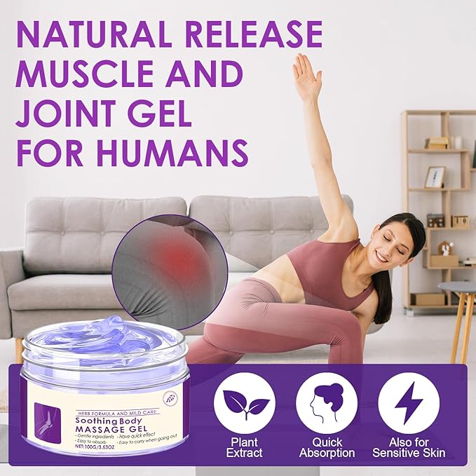Soothing Body Massage Gel for Daily Use - 3.53oz, with Artemisia Leaf & Ginger Extract, Lightweight Non-Greasy Formula with Cooling Sensation(3)