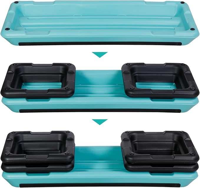 43" Exercise Aerobic Step Platform, Adjustable Fitness Stepper, with 4 Removable Risers for Home Gym Cardio Strength and Training