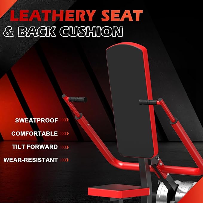 Upgraded 15° Backrest Seated Dip Machine Tricep Bicep, Tricep Bicep Press Down Machine, Triceps Bicep curl Workouts with Cable Bar, Plate Loaded Dip Machine Exercise for Triceps Biceps Chest Training
