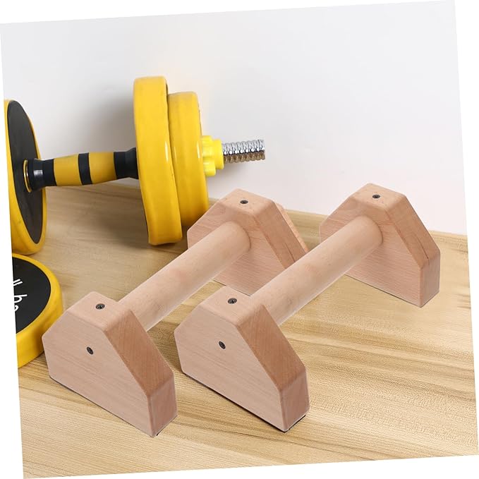 BESPORTBLE 2pcs Wooden Pushup Stands for Strength Training Ergonomic Anti-slip Handles for Home Gym Workouts Durable Beechwood Design Lightweight Portable Fitness Accessory Pair