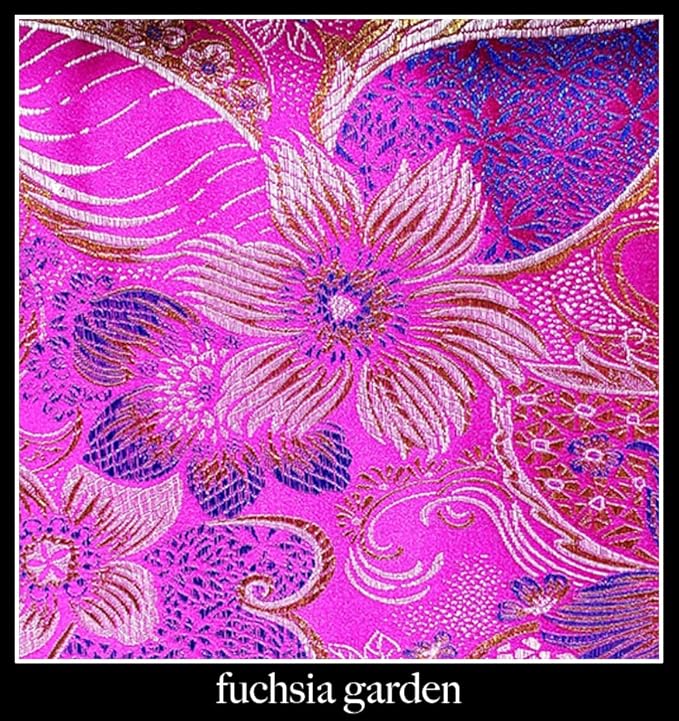 Handmade Opulence Yoga Eye Pillow - Weighted Flaxseed Fill, Lavender Aromatherapy, Satin & Velvet, Adjustable Strap - Ideal for Meditation & Restful Sleep - Fuchsia Garden - TEMFL-FG