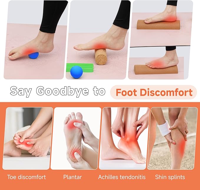 Foot Balance Cork - Foot Collective Cork Balance &Natural Wood for Feet Strengthening, corking balance board For Home Gym|Office Fitness Equipment for Plantar Fasciitis Relief | Foot Balance Trainer