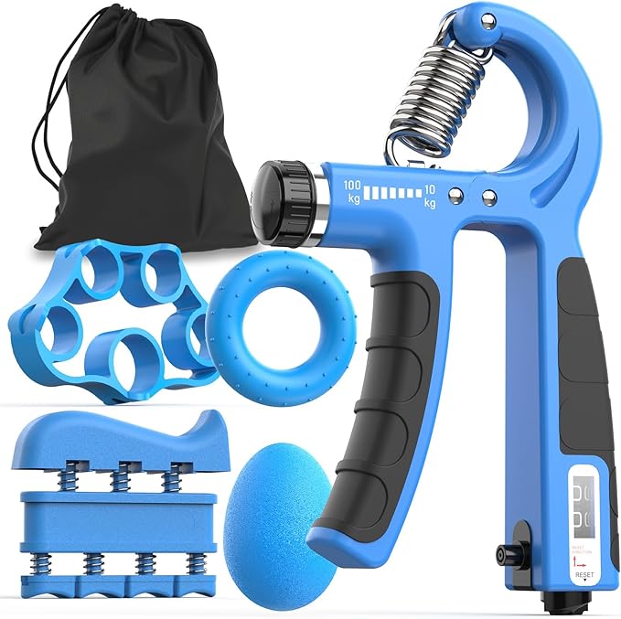 JKSHMYT Grip Strength Trainer Kits (5 Pack), Adjustable Resistance Forearm Strengthener, Hand Gripper Strengthener for Muscle Building