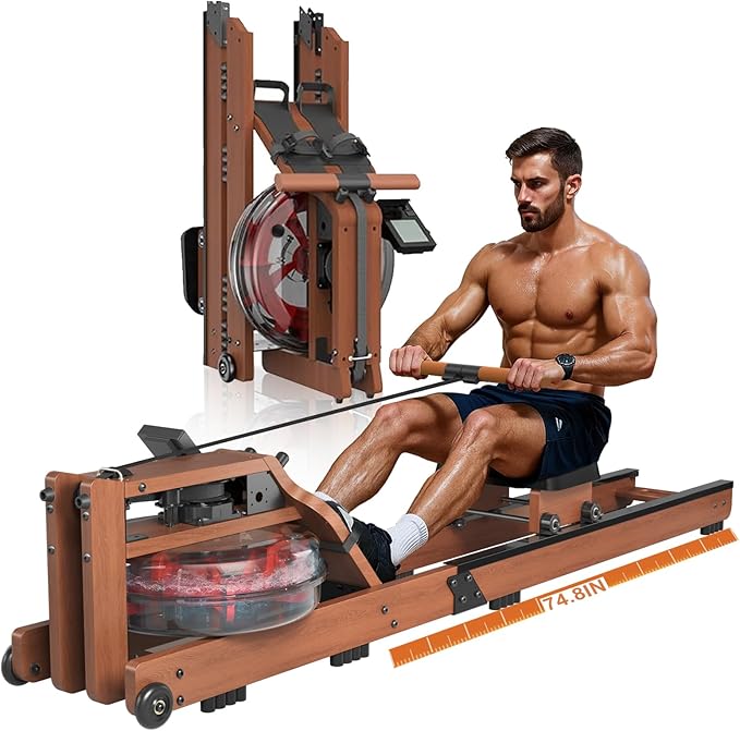 2026update Magnetic Rowing Machines for Home,Rower Machine with 16 Levels,Powerful Silent Magnetic Resistance,350lbs Weight Capacity,LCD Monitor,Silent Rail System,Row Machine for Home Gym Exercise