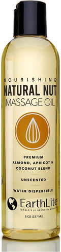 EARTHLITE Massage Oil NATURAL-NUT – NEW FORMULA -Unsurpassed Glide, 100% Chemical-Free, Unscented