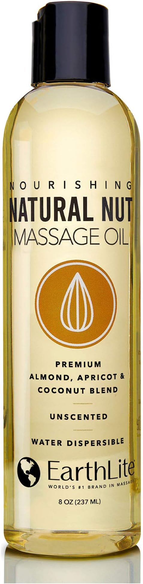 EARTHLITE Massage Oil NATURAL-NUT – NEW FORMULA -Unsurpassed Glide, 100% Chemical-Free, Unscented