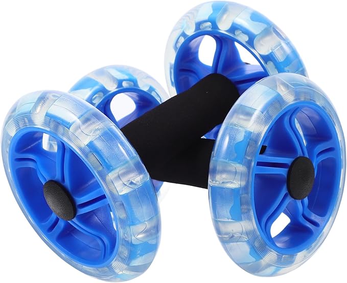 Milisten Dual-wheel Ab Roller Fitness Wheel for Core Strengthening, Blue Abdominal Exercise Device for Home Gym Fat Burning and Muscle Building