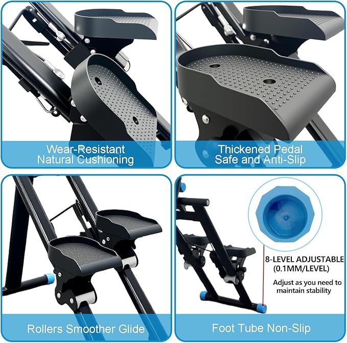 Stair Stepper for Home Gym, Foldable Vertical Climber Workout Machine, Full Body Cardio Machine with Adjustable Handles, LCD Monitor