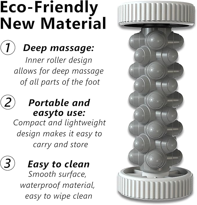 Manual Foot Roller Massager for Plantar Fasciitis, Deep Tissue Massage for Circulation and Pain Relief, Reflexology Tool for Arch and Heel Recovery