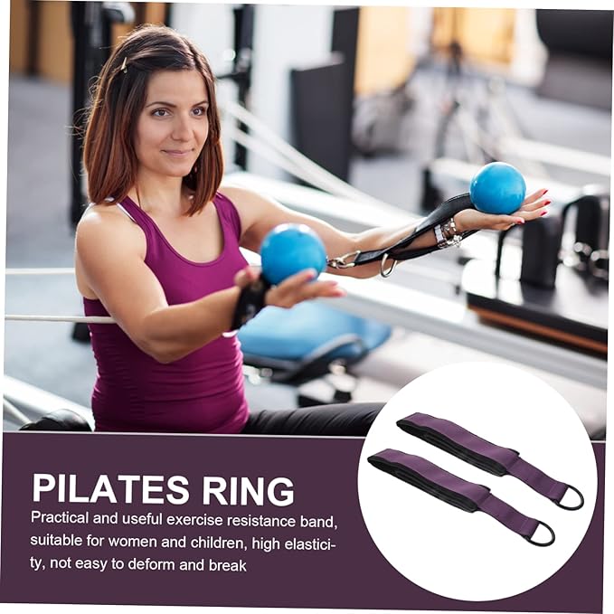 Milisten 2pcs Pilates Straps Fitness Exercise Band Bodybuilding Tension Band Fitness Ropes Pilates Ring