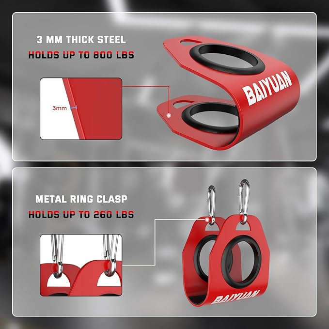 Home Gym Clips, Convert Dumbbells to Barbell, Turn Bars into Landmines, T-Bar Row with Any Grip, Hook Dumbbells on Dip Belts, Versatile Weightlifting Accessory for Olympic