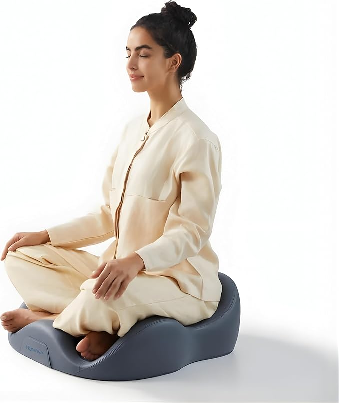 Ergonomic Zen mind Meditation Cushion, Memory Foam, Portable Design with Handle, Pressure Dispersing Support for Meditation, Mindfulness & Posture Alignment