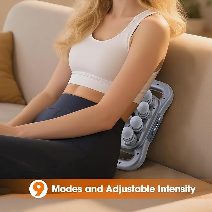 16 Head Massage Gun Set, Deep Tissue Percussion Massager, 2600mAh Electric Massage Tools with 9 Styles & Levels, Dark Grey