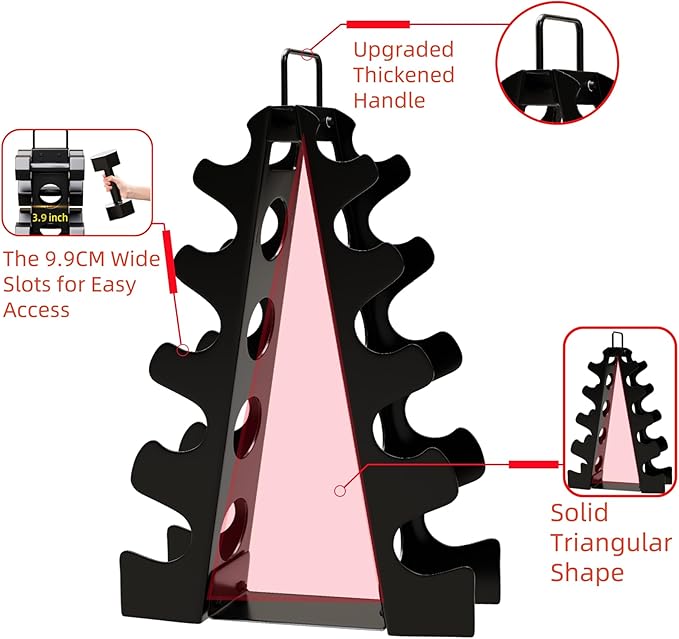 Weight Rack for Dumbbells,A-Frame Dumbbell Rack Stand Only, Alloy Steel Dumbbells Storage Rack with Handle for Home Gyms Workout (Dumbbells not include)