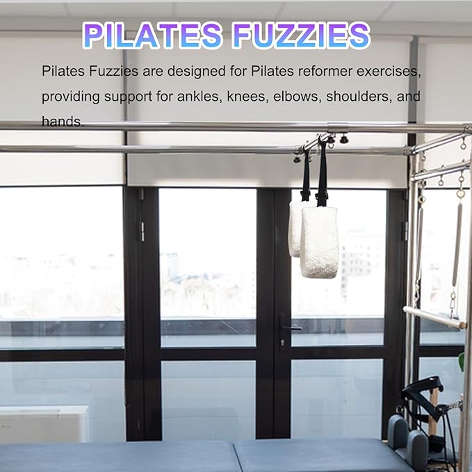 Adjustable Pilates Fuzzies Straps - Premium Plush Cuffs for Pilates Cadillac Reformer, Pilates Equipment for Home and Studio, Provides Comfort, Stability, and Support During Workouts