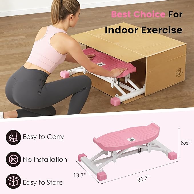 SogesPower Balance Board Trainer for Adults, Ski Balancing Machine with Resistance Bands & LCD Display, Wobble Board Rocking Stepper for Full Body Workout for Home Gym,Cardio Core & Leg Training