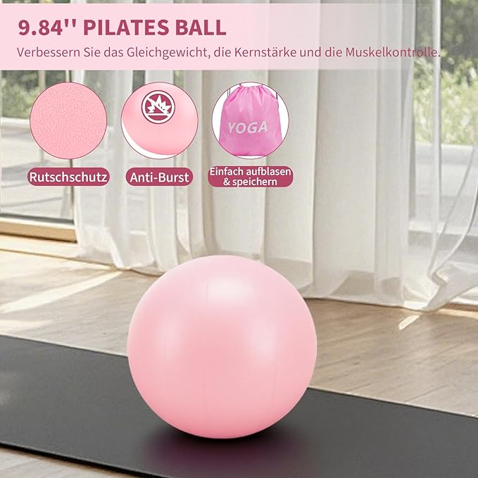 Pilates Ring Set for Women, Pilates Equipment with 5 Resistance Bands & Accessories, Pilates Ball, 14'' Magic Circle Hoop, Pilates Starter Kit for Beginners at Home